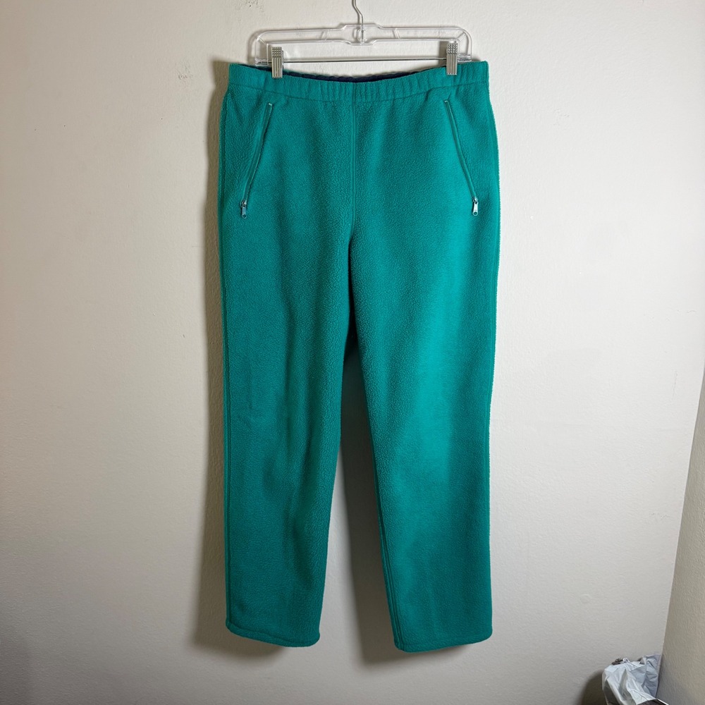 Vintage Patagonia Synchilla Fleece‎ Pants Mens Teal Green Elastic Waist 32x29